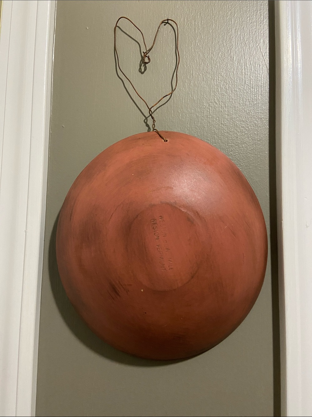 Handcrafted wooden Wall bowl - Rustic Red Home Wall Decor